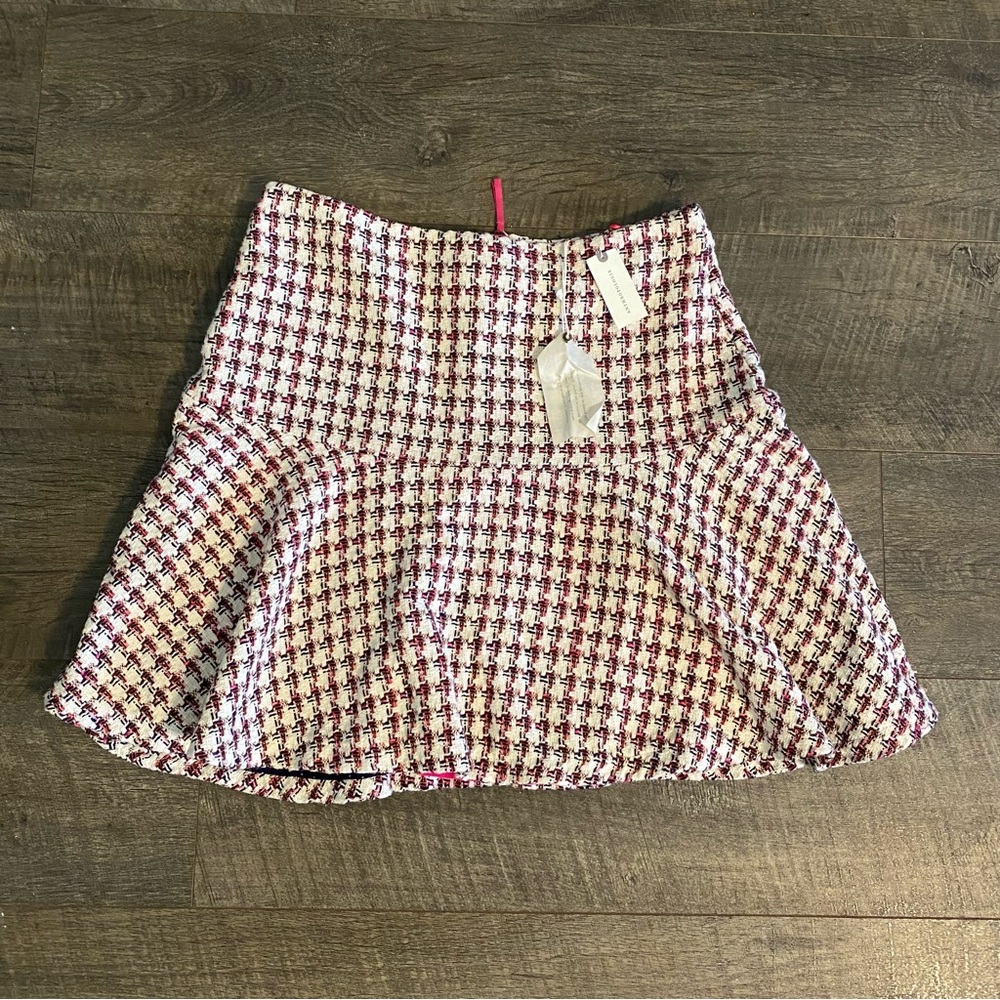 NWT Maeve Anthropologie Size 12 Multicolor Bobbie Plaid Flounced Mini Skirt